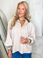 Load image into Gallery viewer, Not For Long Almond Luxe Knit Blouse
