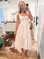Load image into Gallery viewer, Single Moment Pink Floral Midi Dress
