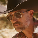 Load image into Gallery viewer, Rip Wheeler - Western Gold Marbled Brown W Bold Brown Polarized DIFF Sunglasses
