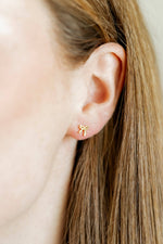 Load image into Gallery viewer, Screwback Stud Earrings - Ruby Bow
