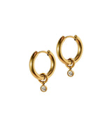 Load image into Gallery viewer, Huggie Charm Earrings - Celine Gold
