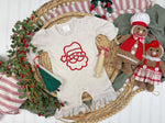 Load image into Gallery viewer, Christmas baby girl ruffle romper, puff embroidery Santa
