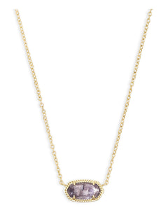 Elisa Purple Amethyst Pendant Gold Necklace