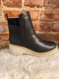 Corkys Basic Black Wedge Booties