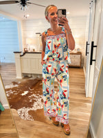 Load image into Gallery viewer, Sunset Stroll Tropical Print Linen Tank &amp; Lounge Pant Set
