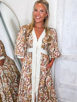Load image into Gallery viewer, Way You Love Ivory Multi Paisley Zip Midi Dress
