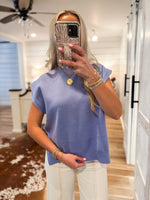 Load image into Gallery viewer, Final Touches Chambray S/S Sweater Blouse
