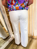 Load image into Gallery viewer, Missing Me White Flare Trouser Pants
