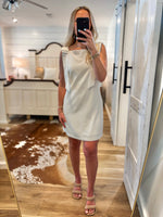 Load image into Gallery viewer, Welcome Here White Bow Mini Dress
