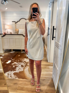 Welcome Here White Bow Mini Dress