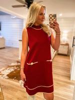 Load image into Gallery viewer, Long As It Takes Maroon Shift Dress
