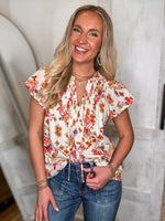 Load image into Gallery viewer, Pretty Days Multi Floral S/S Blouse

