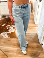 Load image into Gallery viewer, Stellar High Rise Light Wash Cuffed Vervet Denim
