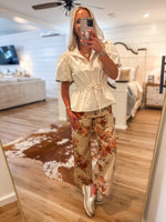 Load image into Gallery viewer, More Time Ecru Button Peplum Blouse
