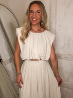 Load image into Gallery viewer, Take Me Out Cream Balloon Blouse

