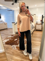 Load image into Gallery viewer, Uptown Chic Beige Mock Neck Sweater
