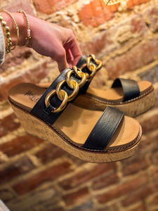 On Vacay Black Corkys Wedge