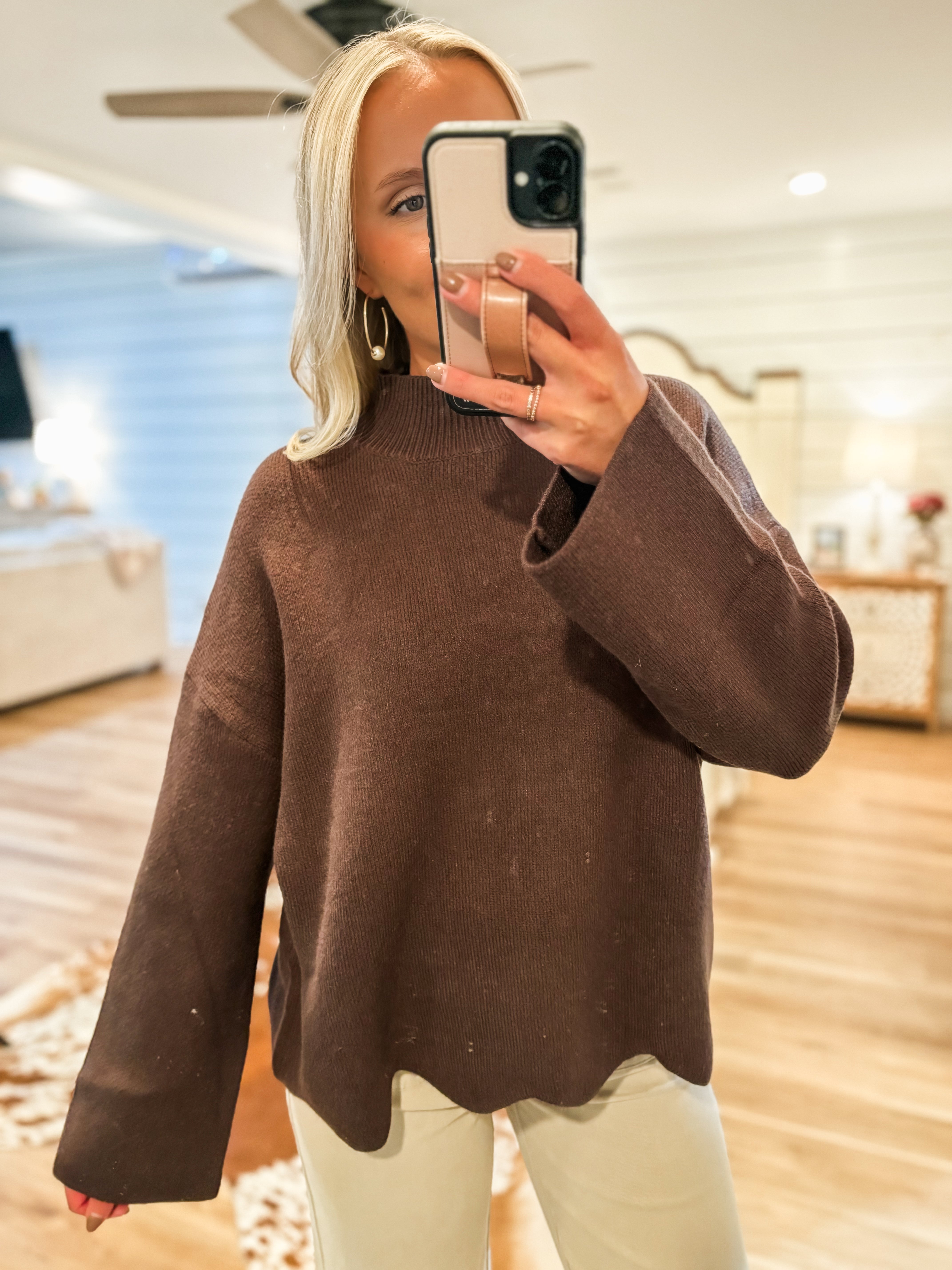 Cabin Fever Chocolate Knit Sweater