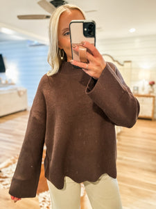 Cabin Fever Chocolate Knit Sweater