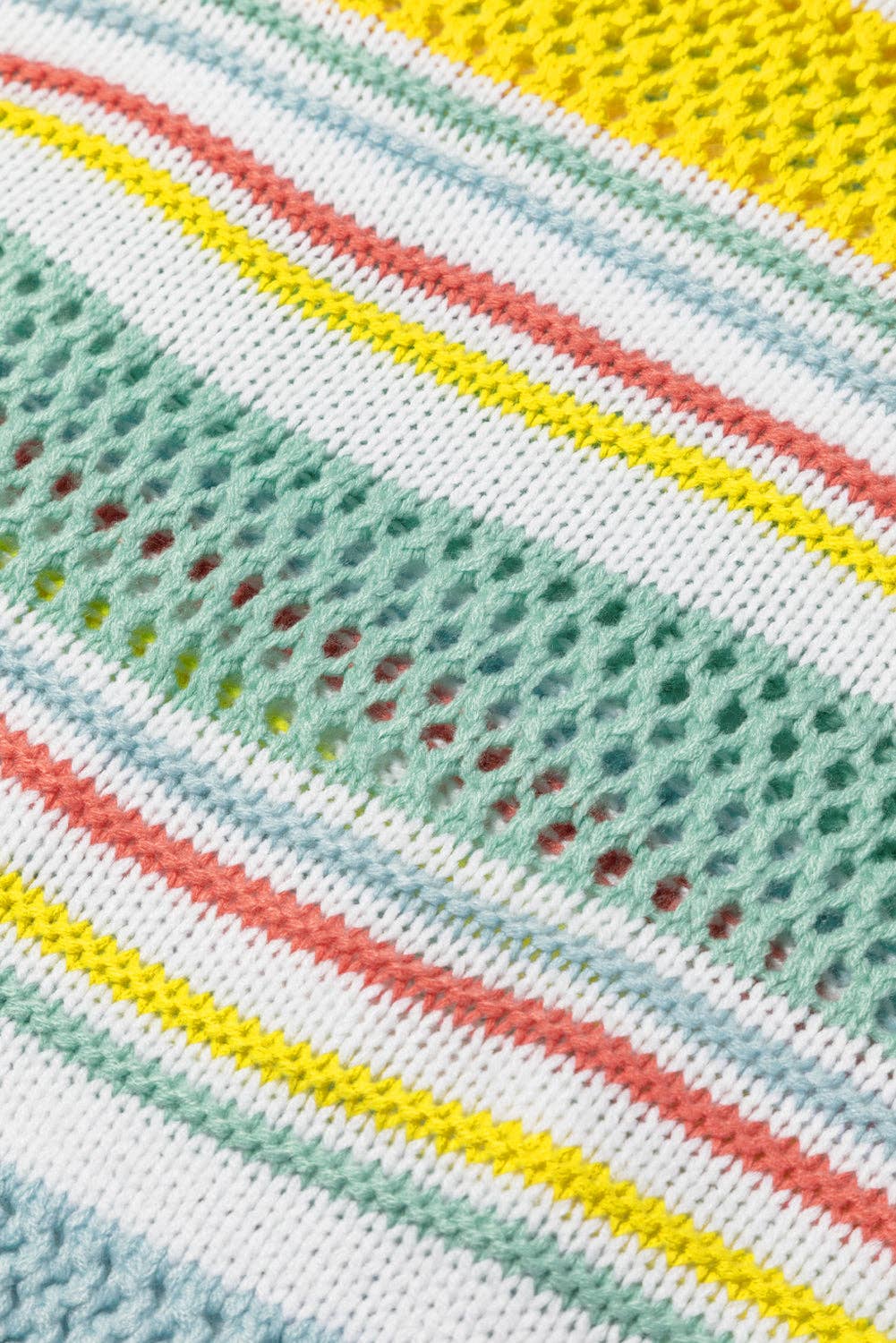 Hey There Multicolor Hollow Striped Knit Sweater