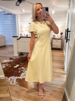 Load image into Gallery viewer, Her Finest Butter Yellow Midi Dress

