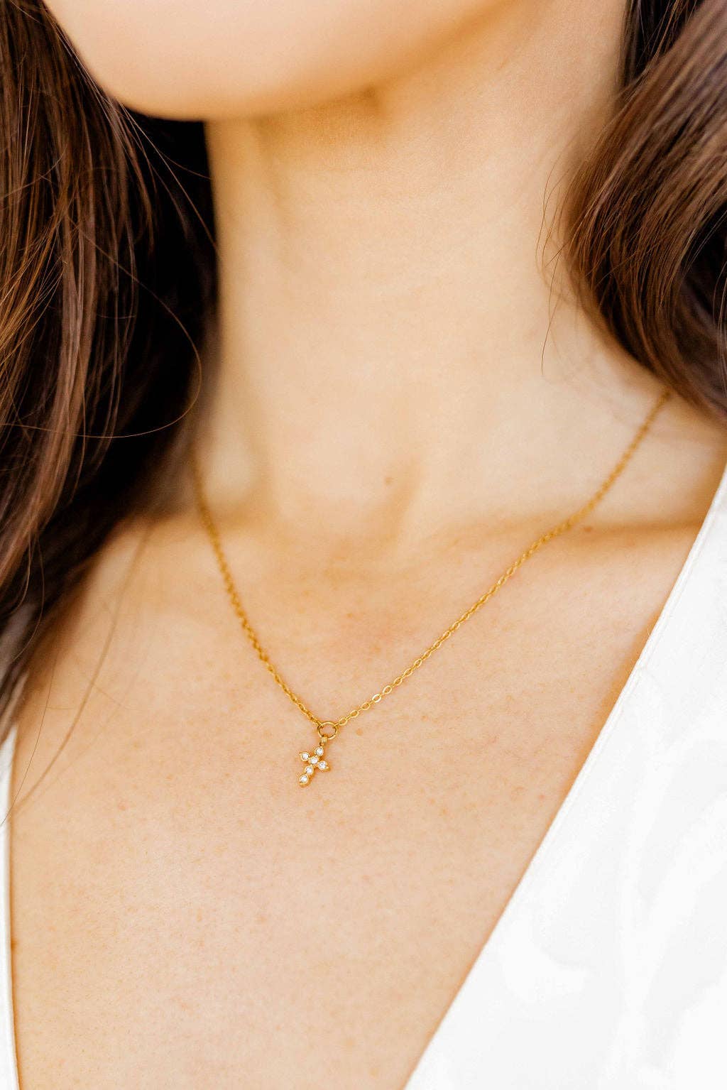 Necklace - Carly Cross Gold