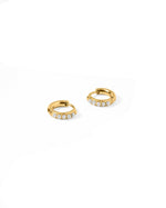 Load image into Gallery viewer, Huggie Earrings - Scarlett Hoop Gold 8mm Pearl
