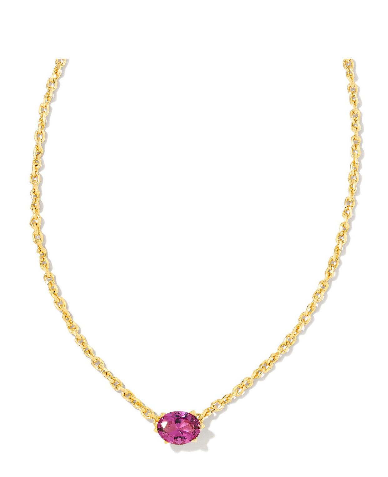 Cailin Purple Crystal Pendant Gold Necklace