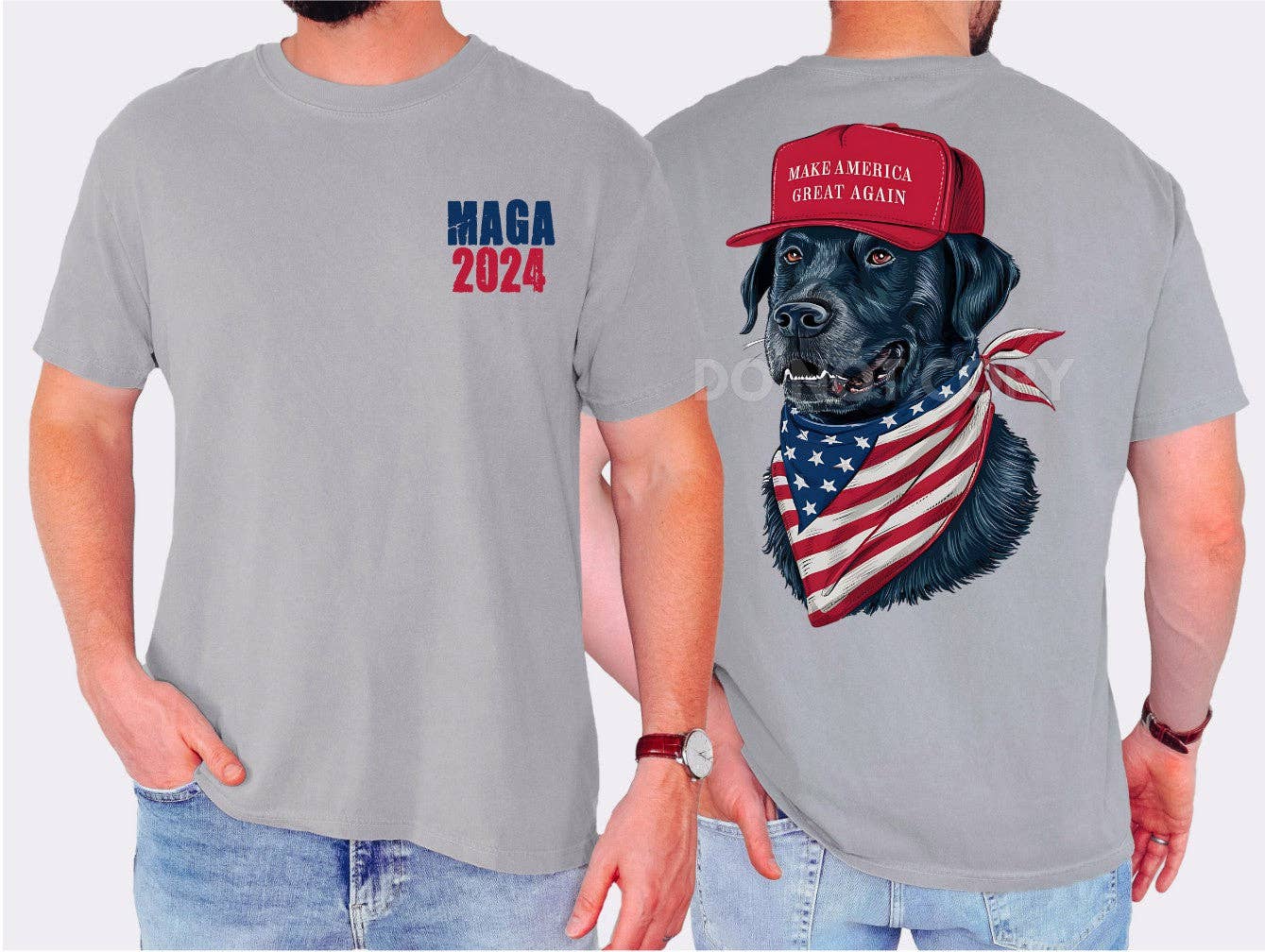 MAGA Black Lab Hat Wholesale Tee (front & back)