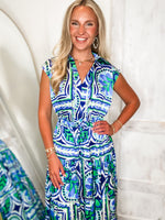 Load image into Gallery viewer, Reason I&#39;m Here Royal Blue Floral PINCH Maxi Dress
