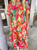 Load image into Gallery viewer, My Moment Floral THML Midi Dress
