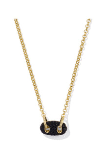 Bailey Black Crystal Pave Gold Pendant Necklace