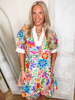Load image into Gallery viewer, How It Is Multi Paisley Contrast Mini Dress
