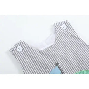 Lil Cactus Gray Gingham Golf Shortalls