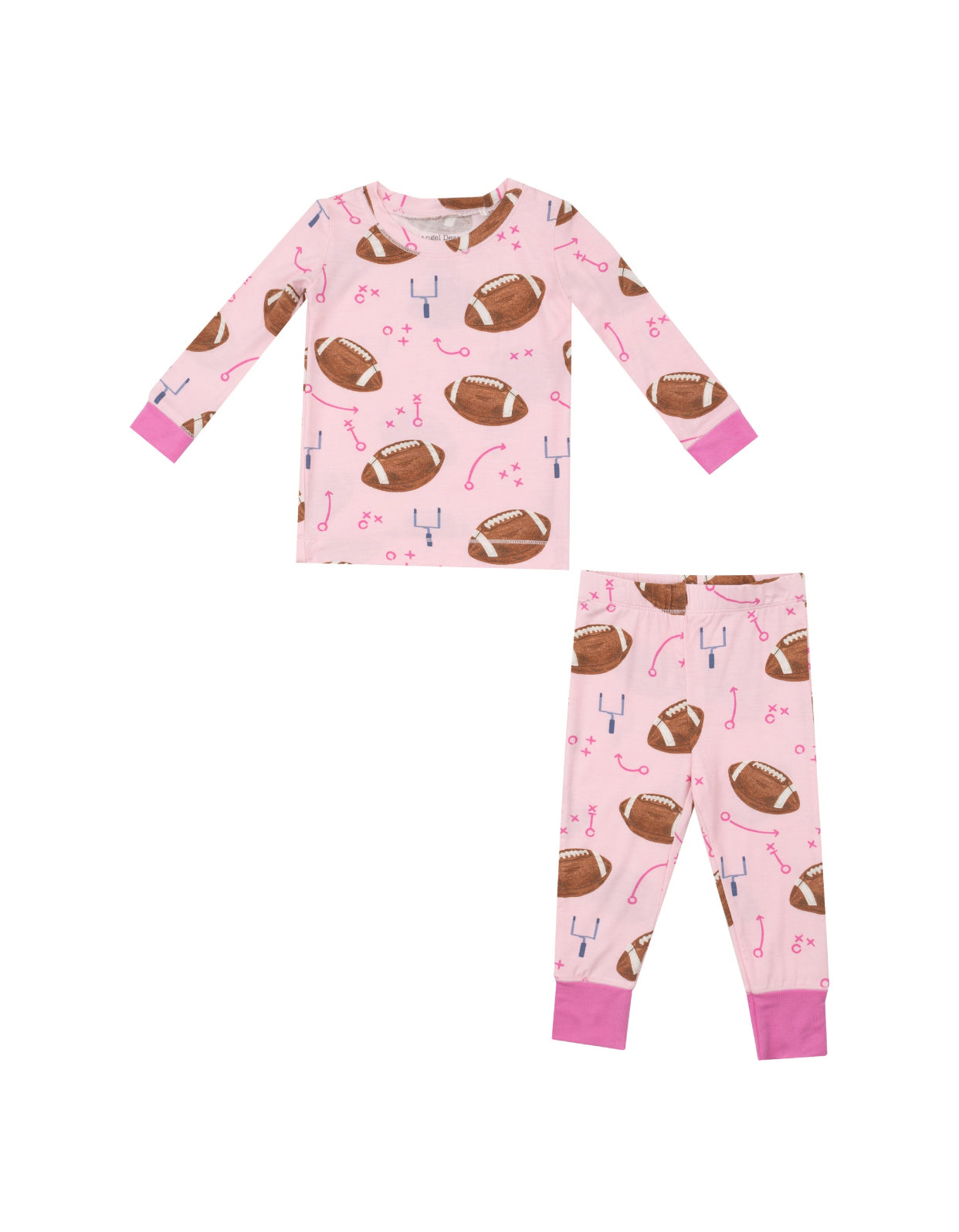 Angel Dear Footballs Pink L/S Loungewear Set