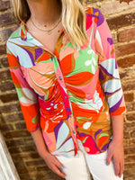 Load image into Gallery viewer, Summer Era Multicolor Floral Button Down Blouse
