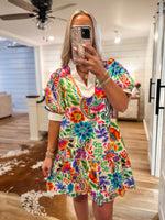 Load image into Gallery viewer, How It Is Multi Paisley Contrast Mini Dress
