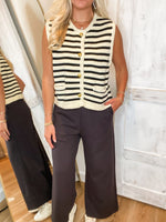 Load image into Gallery viewer, Excuse Me Stripe Sweater Vest
