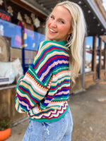 Load image into Gallery viewer, All In Multi-Colored Stripe Sweater
