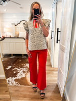 Load image into Gallery viewer, High Temp Rising Leopard &amp; Red Contrast Blouse
