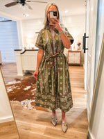 Load image into Gallery viewer, All The Feelings Olive Floral Midi Dress
