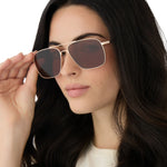 Load image into Gallery viewer, Rip Wheeler - Western Gold Marbled Brown W Bold Brown Polarized DIFF Sunglasses
