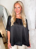 Load image into Gallery viewer, Making Time Black S/S Blouse
