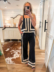 Summer Reservation Black Tank & Palazzo Pant Set
