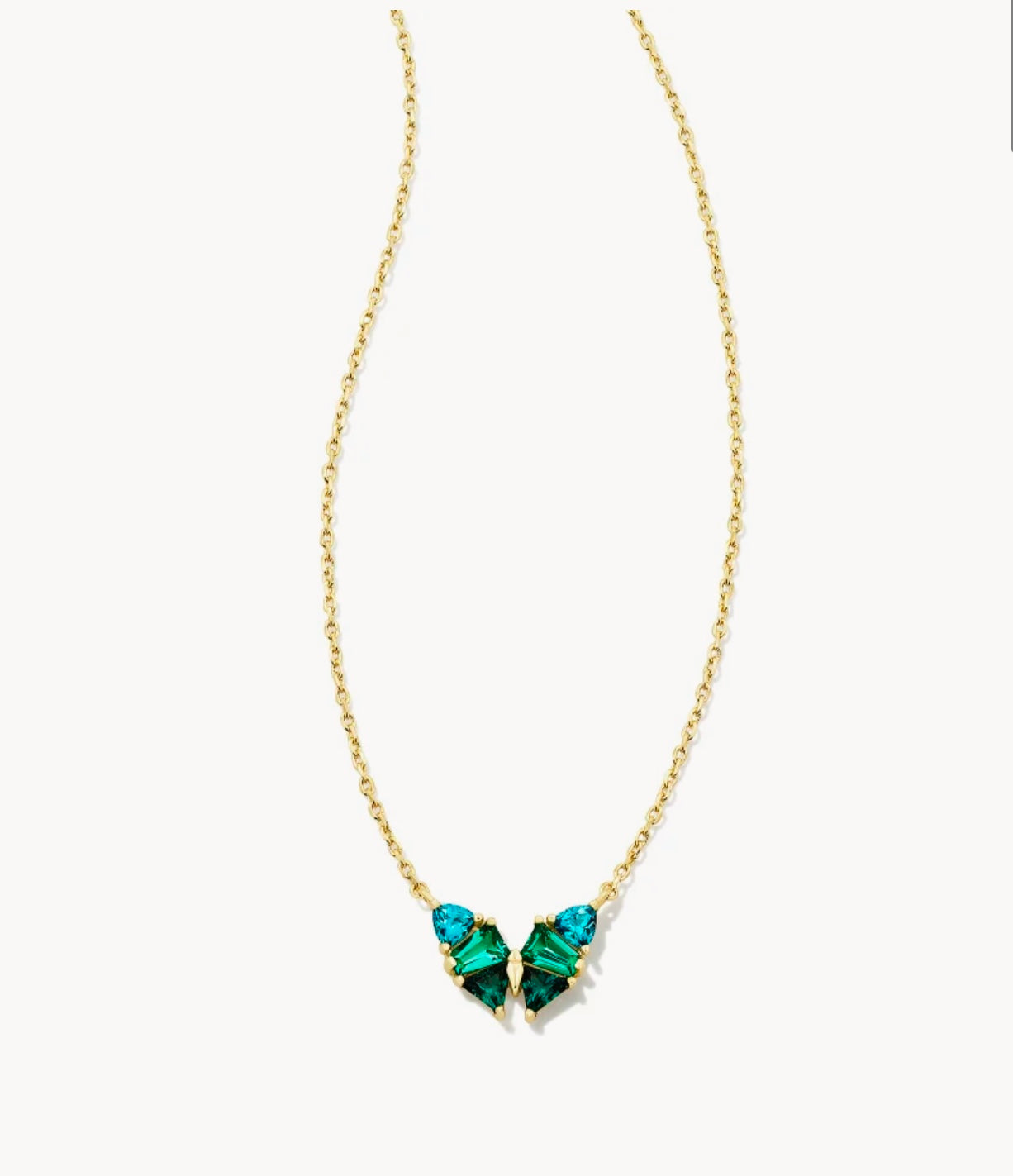 Blair Small Green Butterfly Pendant Gold Necklace