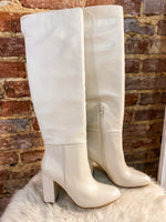 Load image into Gallery viewer, Corkys Two Faced Ivory Faux Leather Knee High Boots
