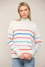 Load image into Gallery viewer, Cutest Thing Multi Stripe Mock Neck Sweater
