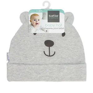 Bear Face Baby Hat Grey