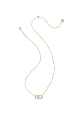 Load image into Gallery viewer, Elisa Love Script Ivory Mother of Pearl Gold Pendant Necklace
