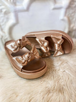 Load image into Gallery viewer, Kiki Rose Gold Flatform Shushop Slide Sandals
